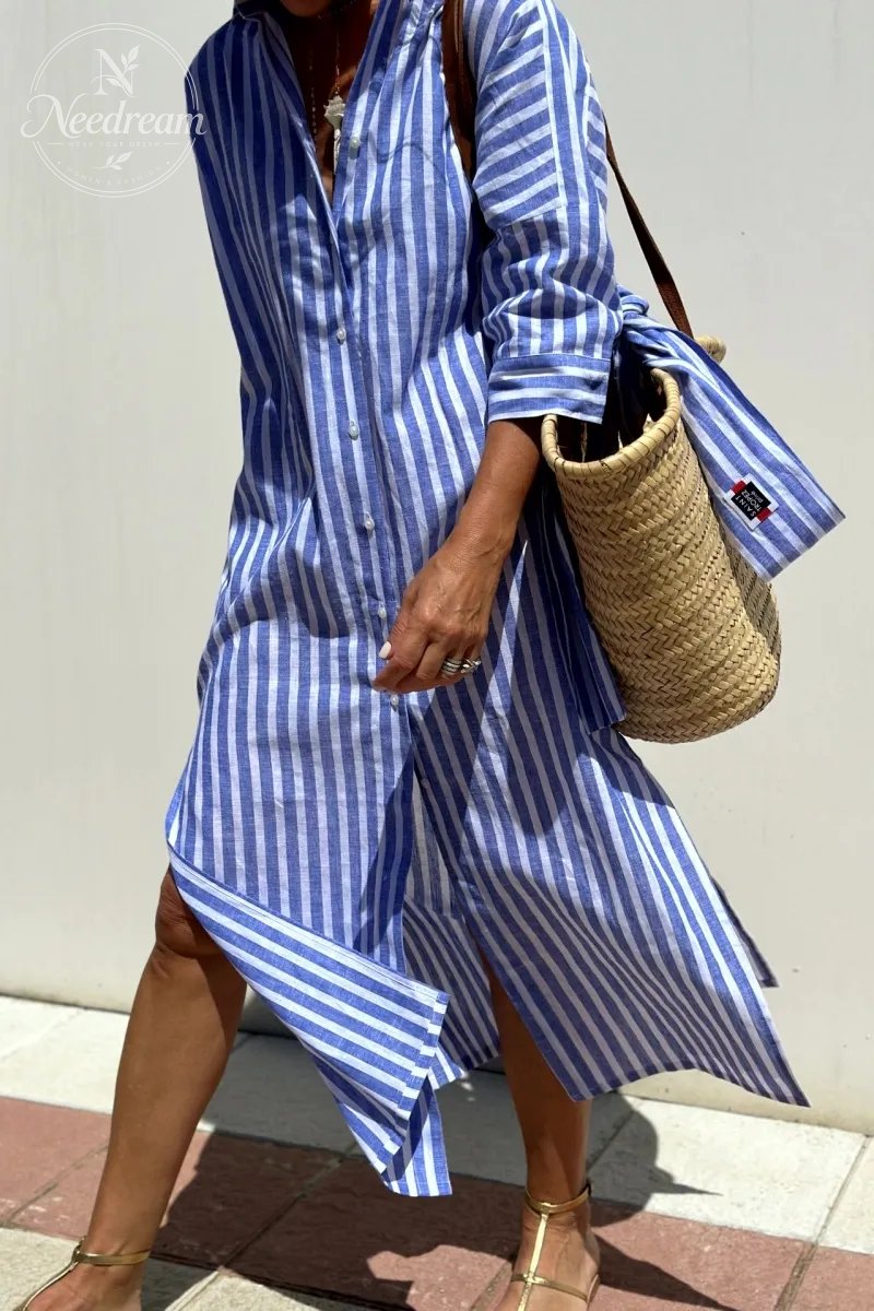 Keira Striped Cotton Shirt Dress