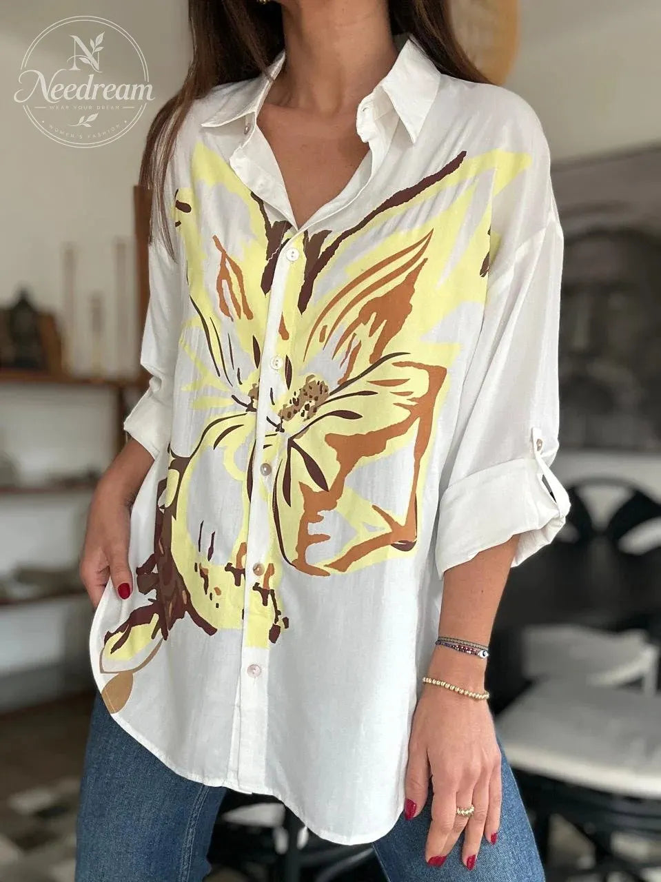 Autumn Breeze Oversized Floral Shirt (4 colors)