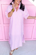 Blakely Dress - Pink Ten Stripe