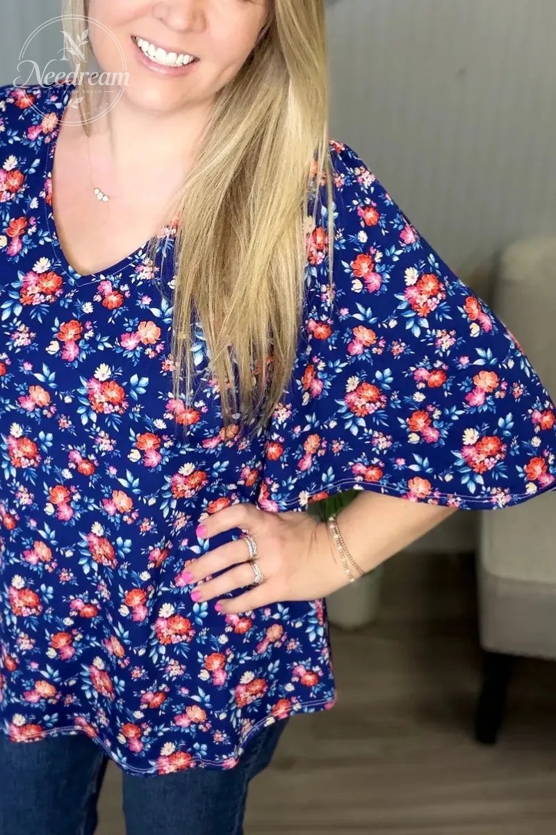 Slim-Fit Flowy Sleeve Top