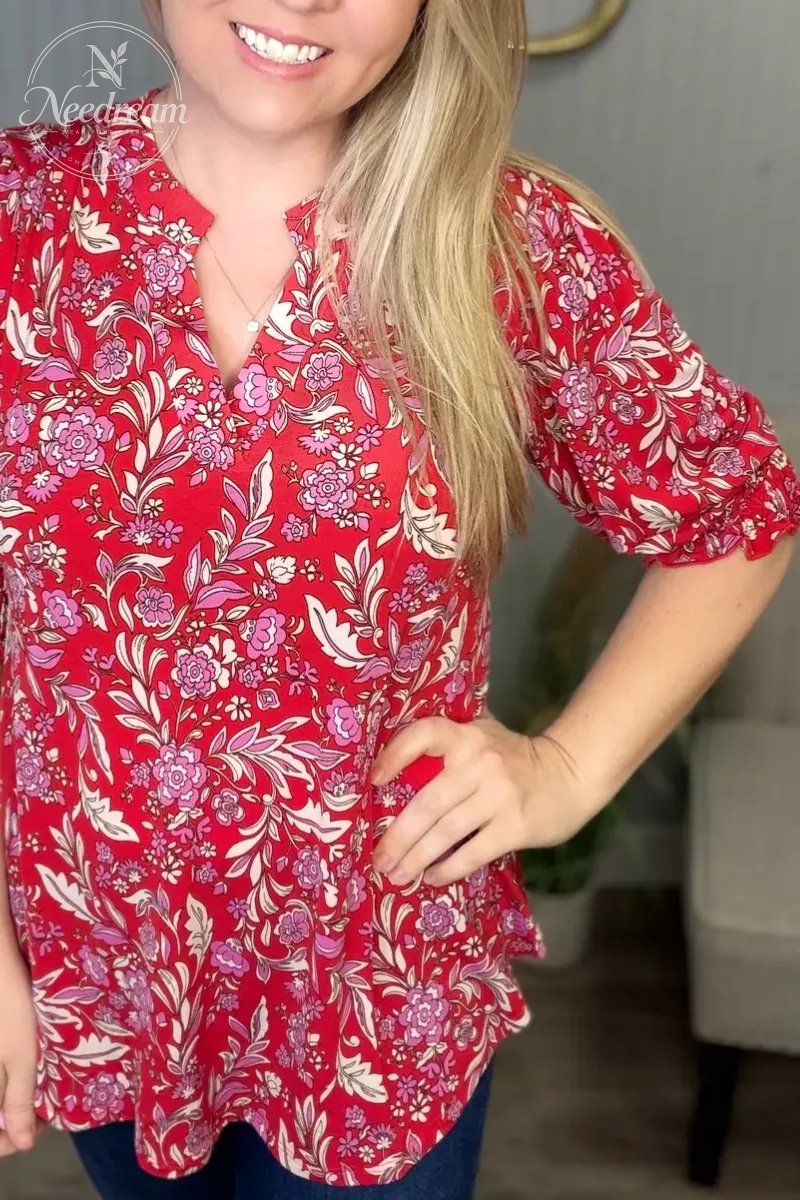Lizzy Smock 3/4 Top