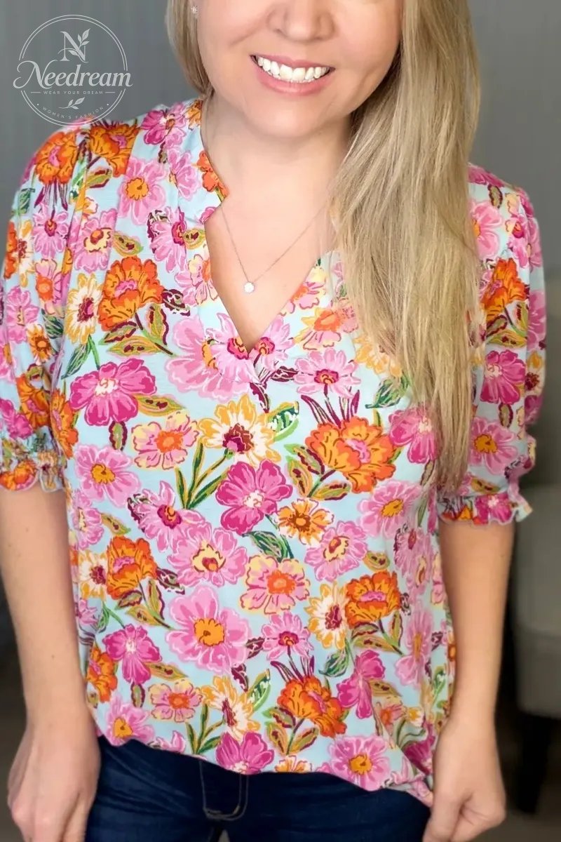 Lizzy Smock 3/4 Top