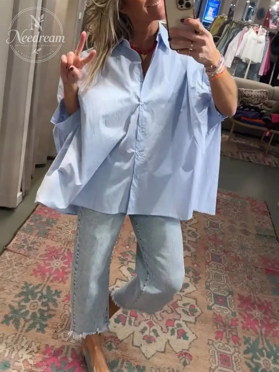 Elegant Balloon Sleeve Relaxed Fit Blouse