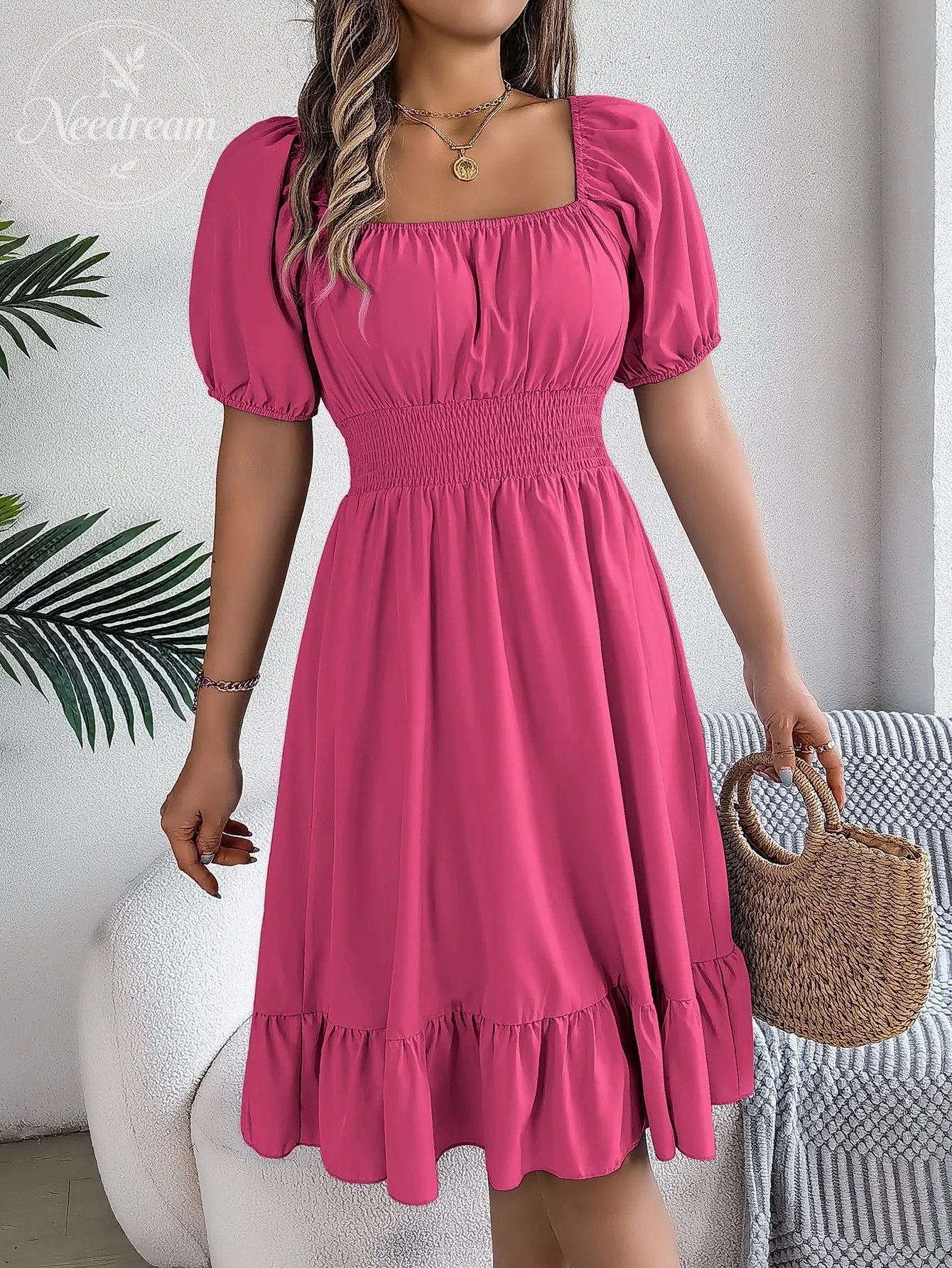 Summer Casual Ruffle Midi Dress