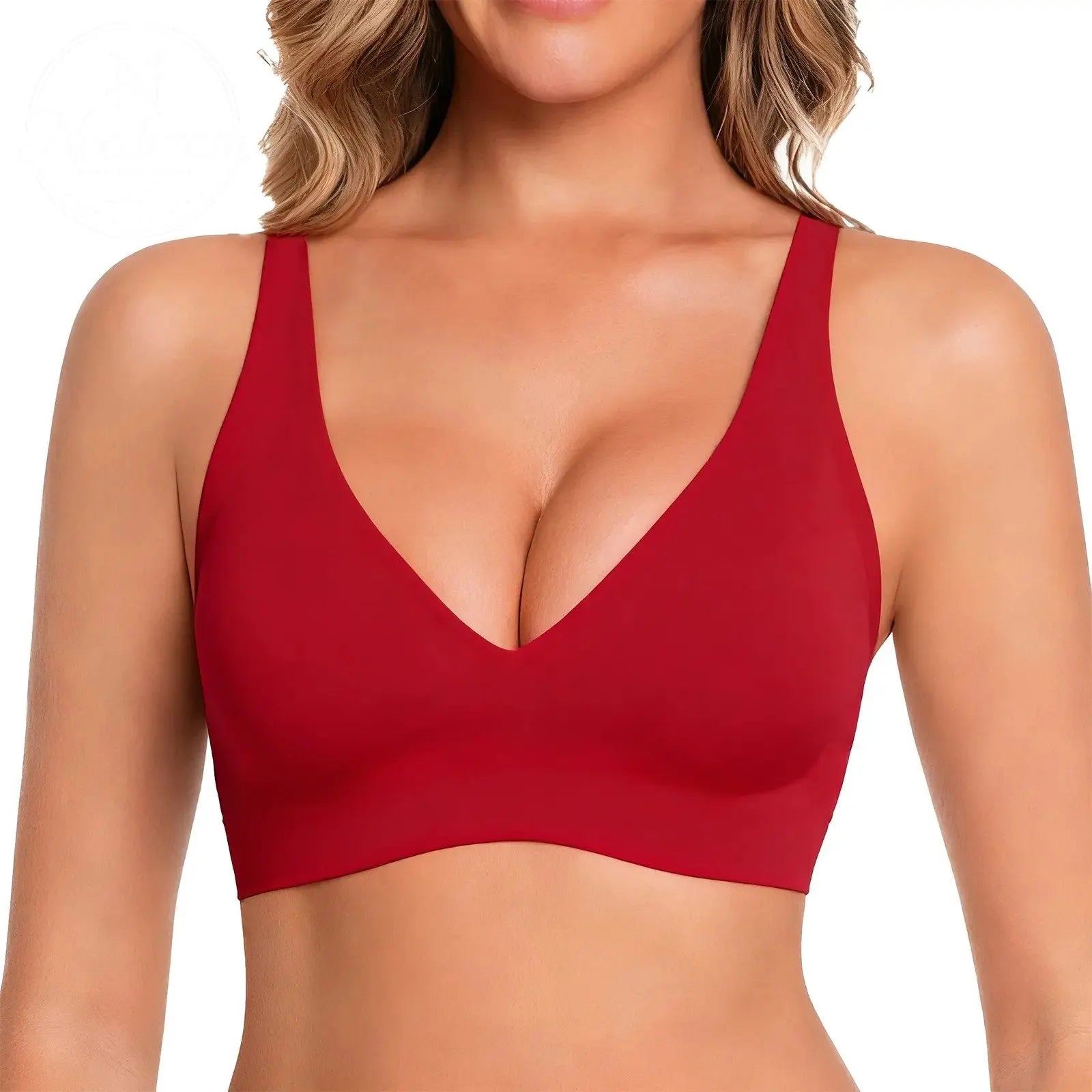 Womens Comfortable Wireless Bras Push Up Bralettes Seamless Tshirts Bras Deep V Everyday Bras