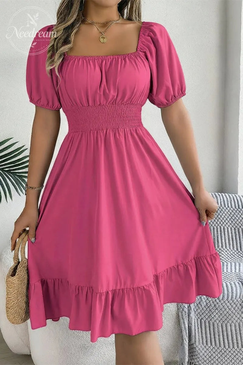 Summer Casual Ruffle Midi Dress