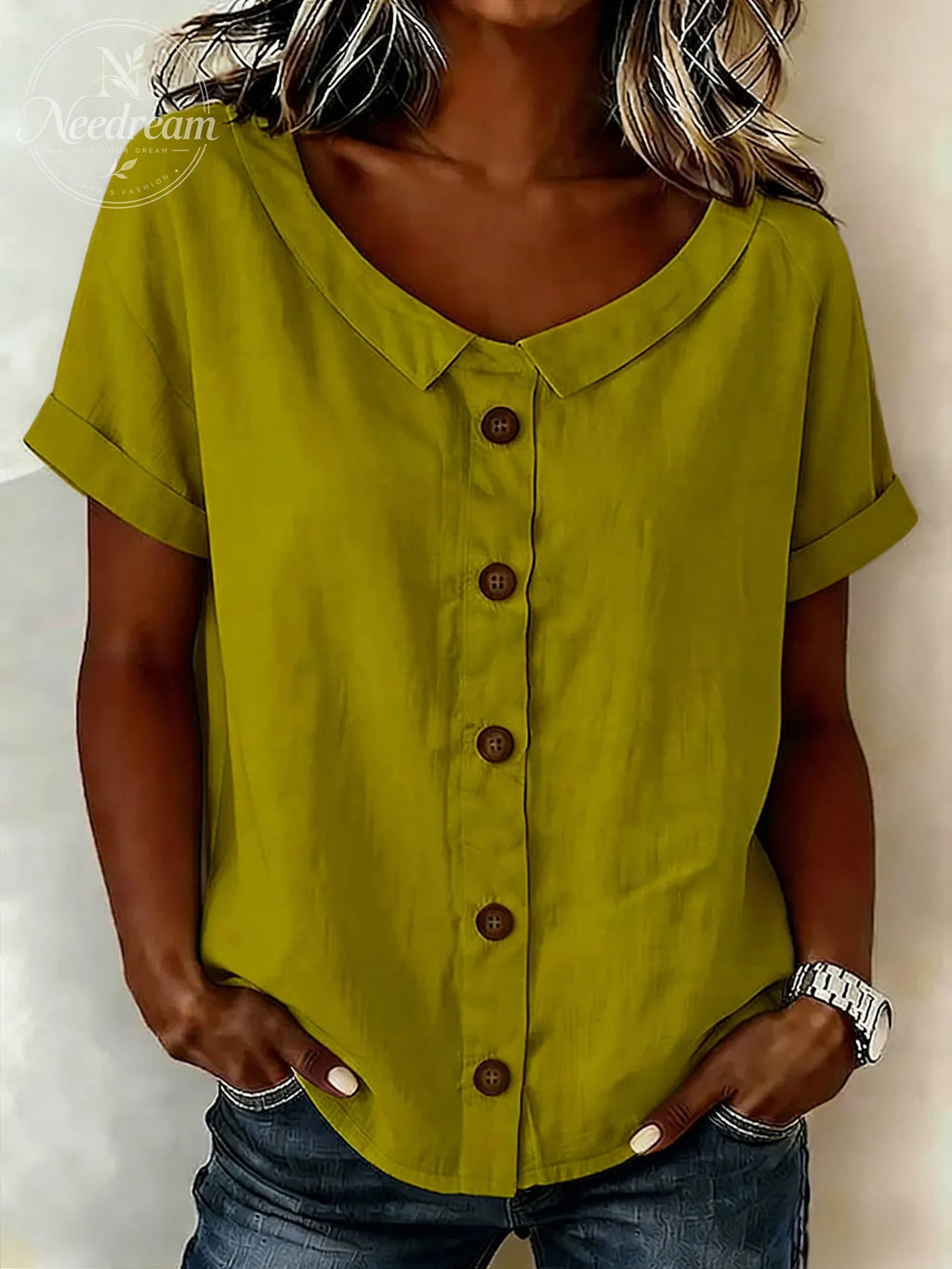 New Arrivals🔥 Women's Round-neck Short-sleeve Casual Loose Cotton-linen Tops