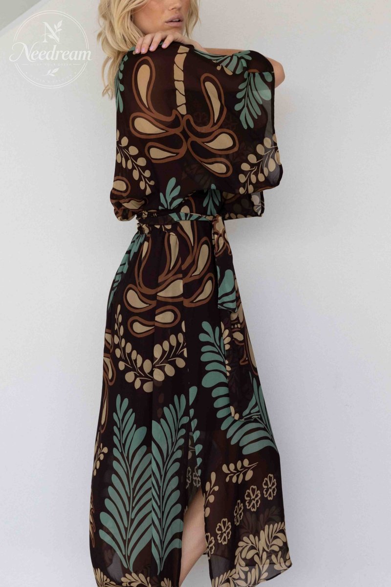 Bohemian V-Neck Loose Dress