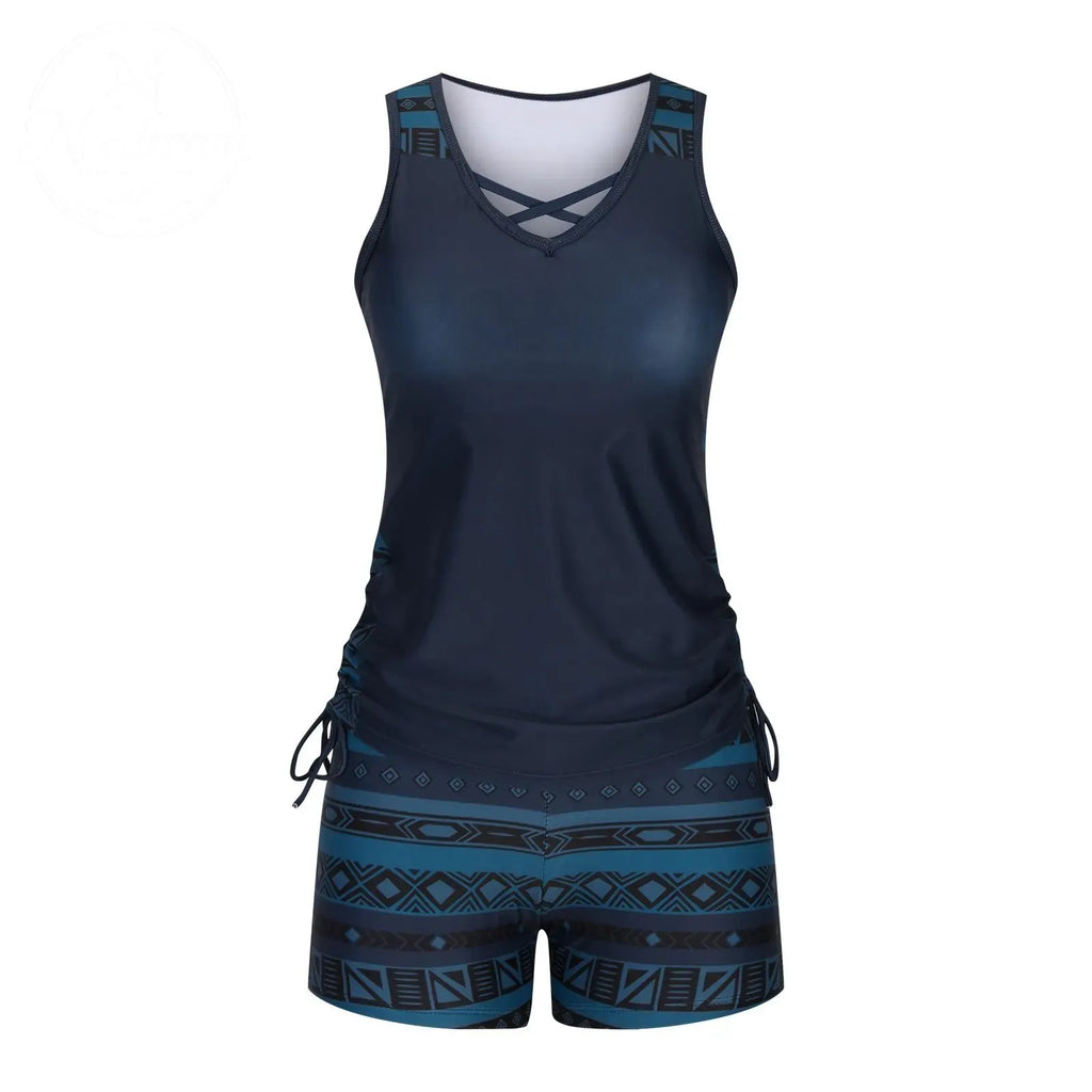 ⏰LAST DAY 60% OFF - Miraclesuit Women's Tummy Control Tankini Set with Built-In Bra – Flattering Boho Swimwear with Shorts
