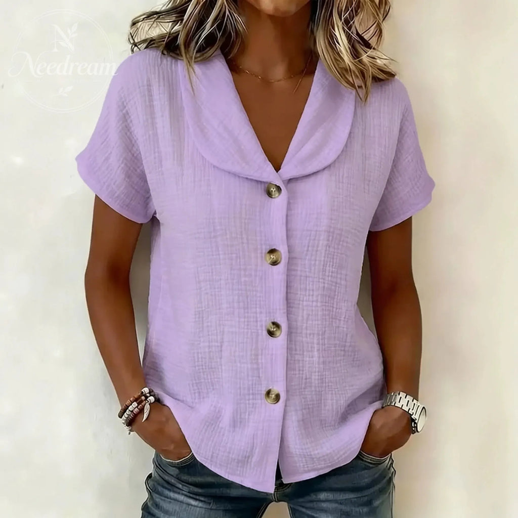 New Arrivals🔥 Women's Simple Button-decorated Cotton And Linen Shirt