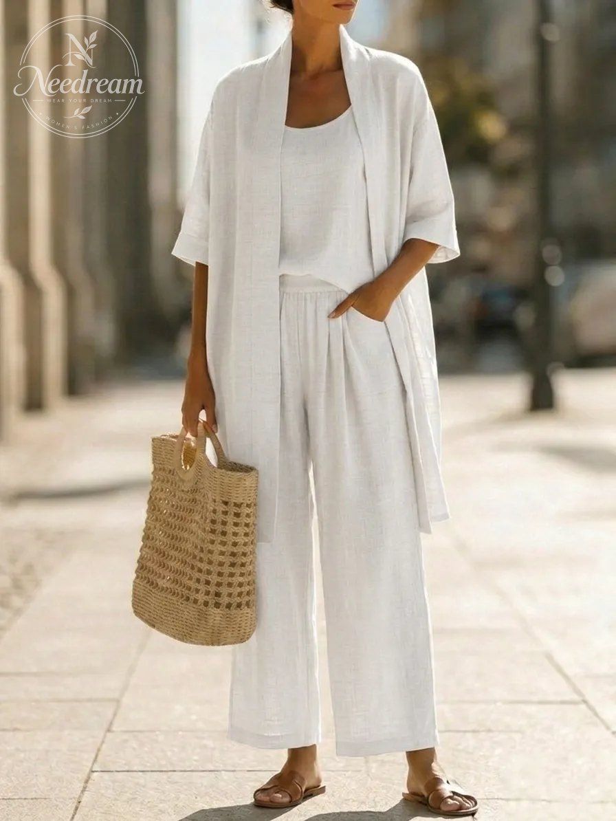 Lightweight Linen Three-Piece Set