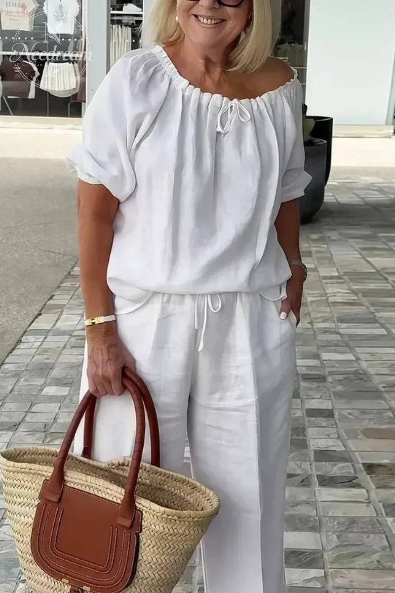 Cotton Linen Set with a Loose Fit
