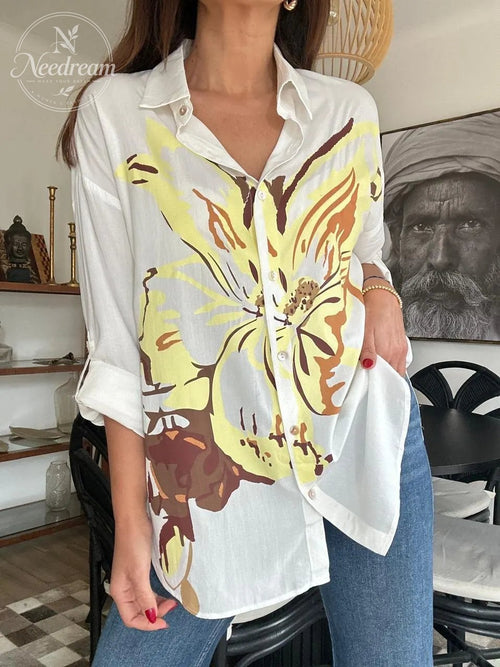 Autumn Breeze Oversized Floral Shirt (4 colors)