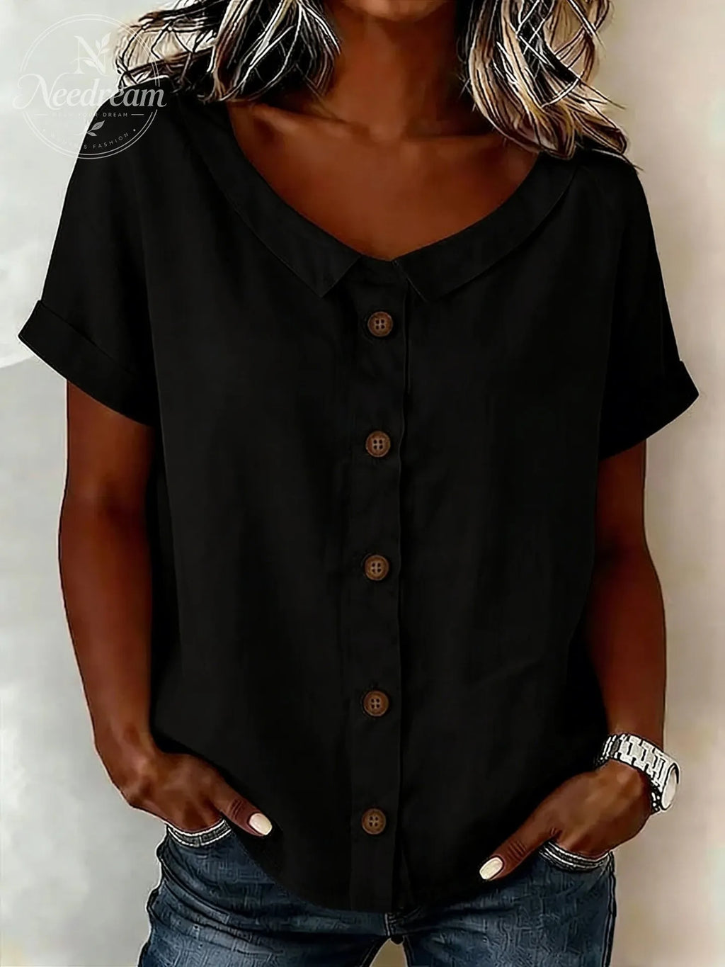 New Arrivals🔥 Women's Round-neck Short-sleeve Casual Loose Cotton-linen Tops