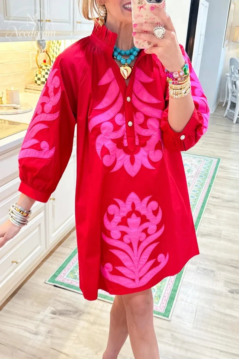 Contrast Printed Dress