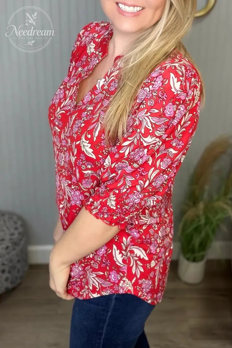 Lizzy Smock 3/4 Top