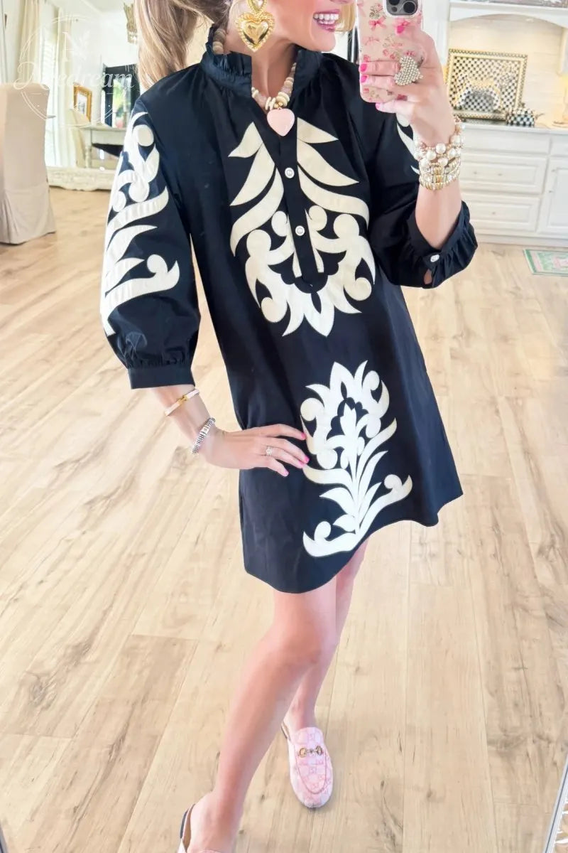 Contrast Printed Dress