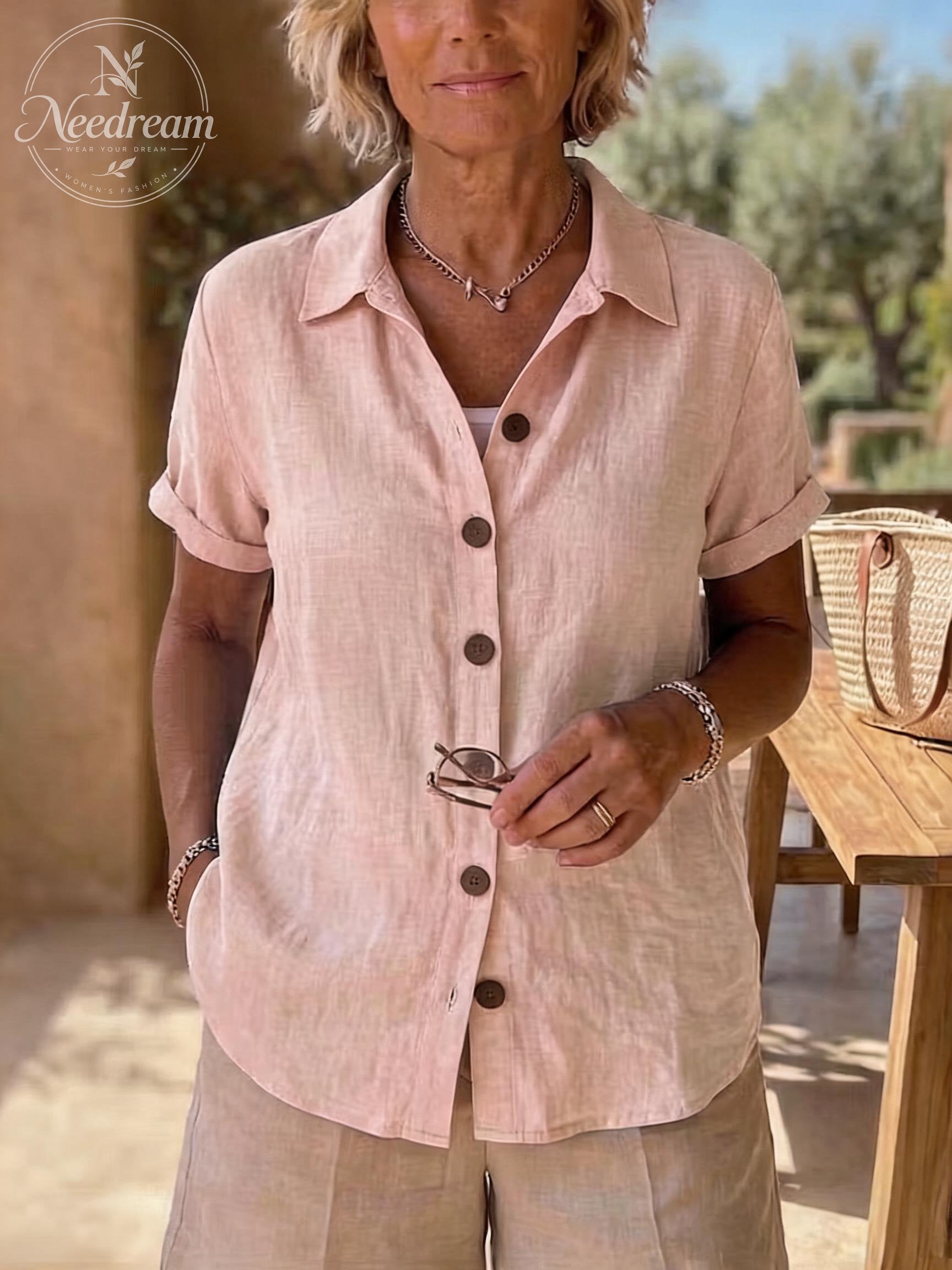 New Arrivals🔥 Women’s Linen Cozy Basic Button-Up Shirt