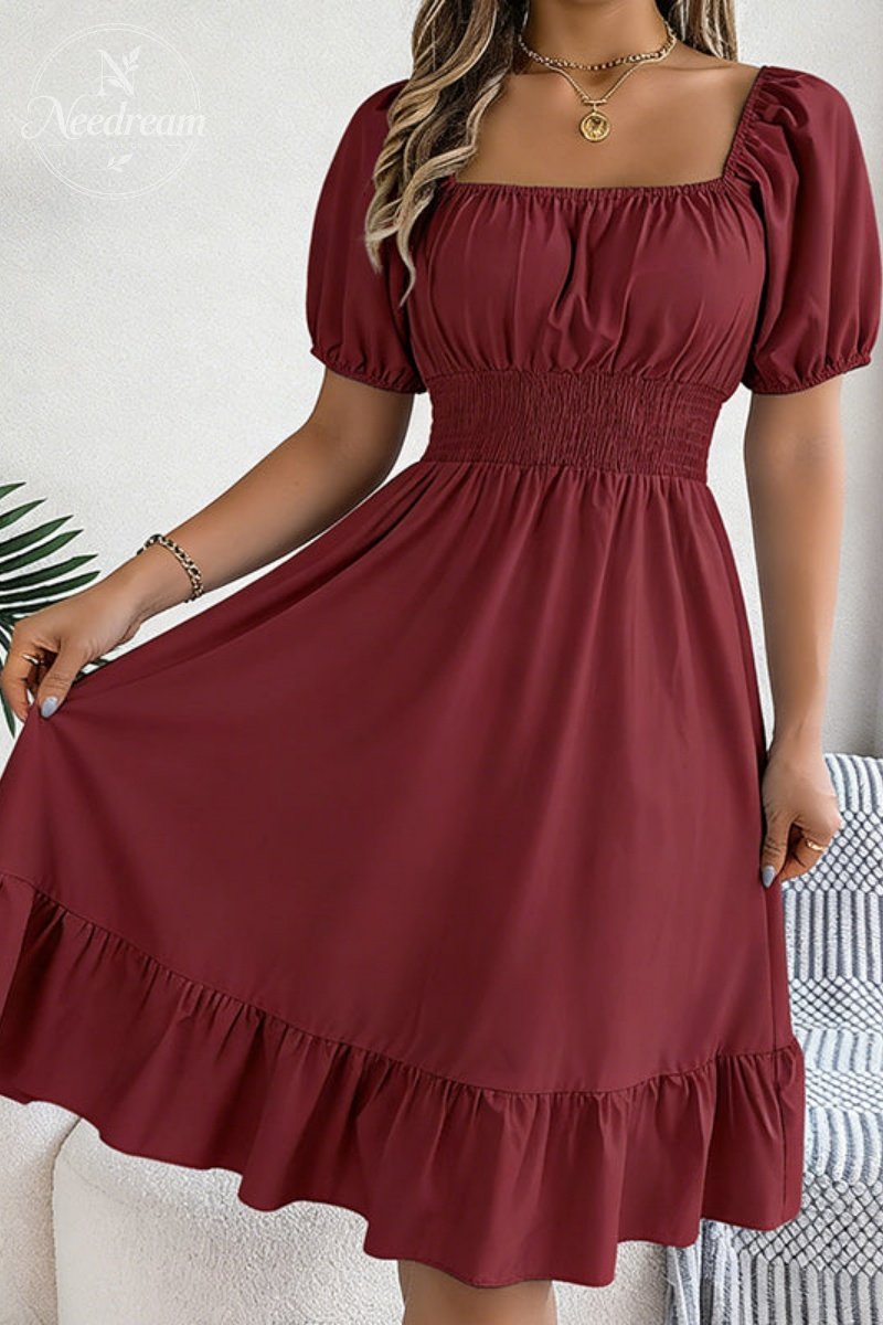 Summer Casual Ruffle Midi Dress