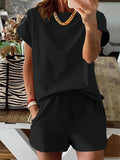 Women's Summer Short Sleeve Plain Set