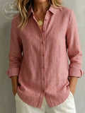 2026 New Women's Linen Cotton Casual Loose Stripe Shirt-Buy 2 Get Free Shipping