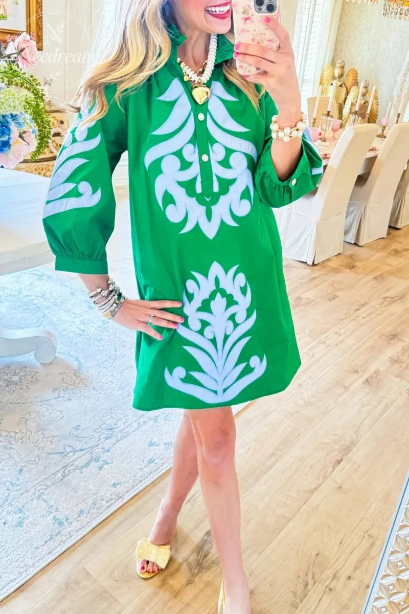 Contrast Printed Dress