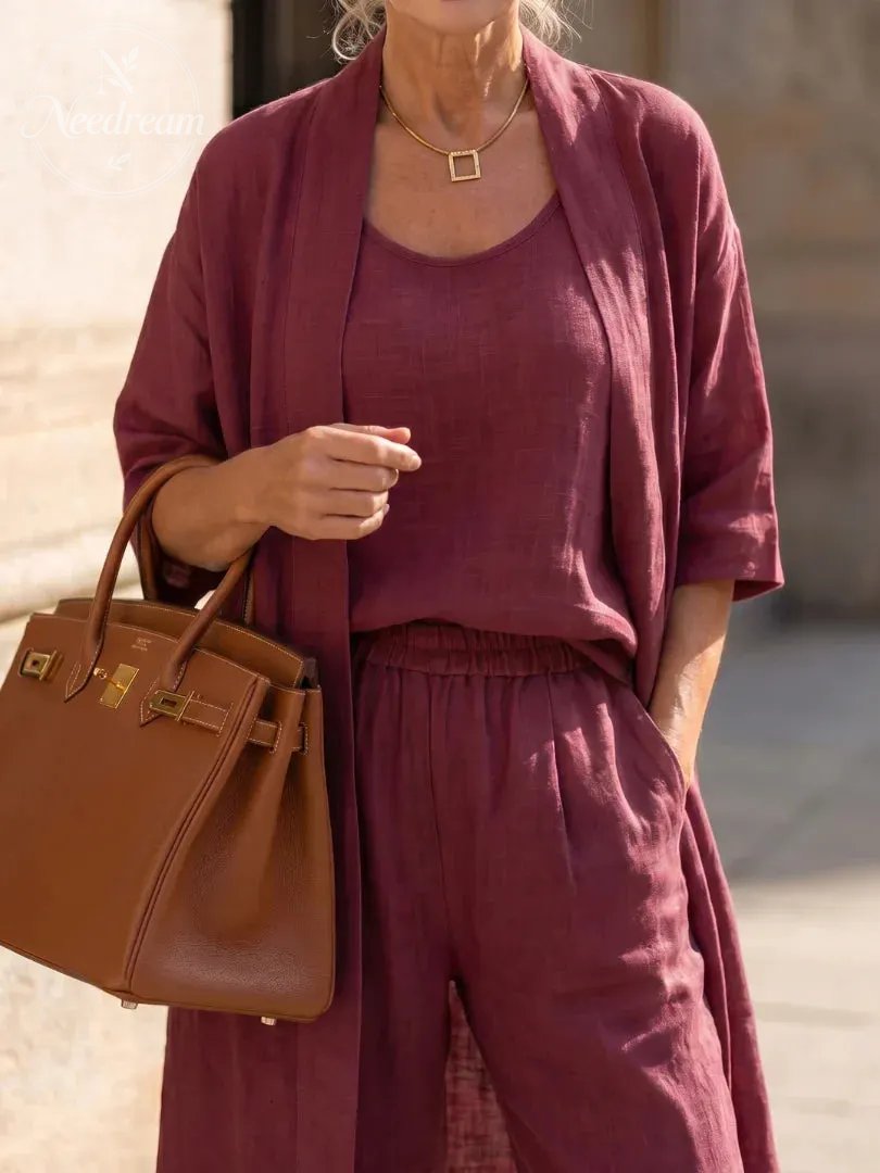 Lightweight Linen Three-Piece Set