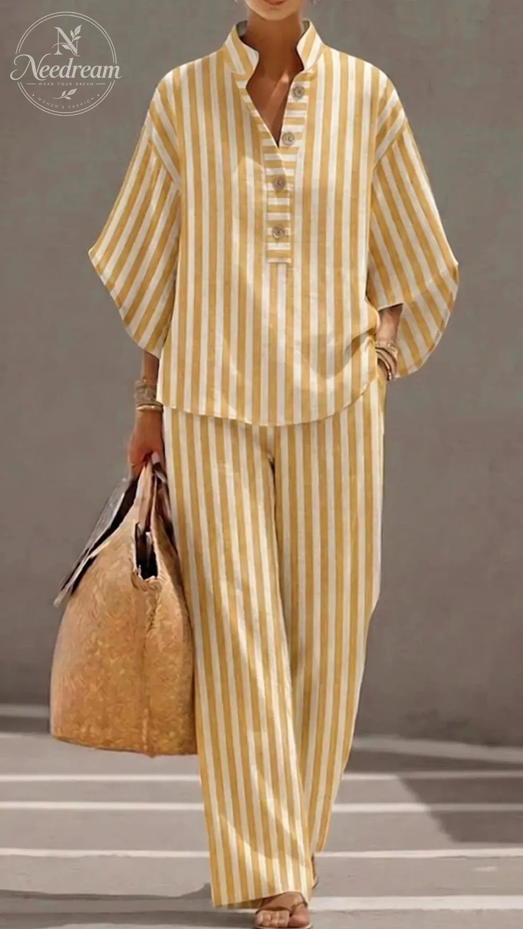 omen's Cotton-Linen Two-Piece Set