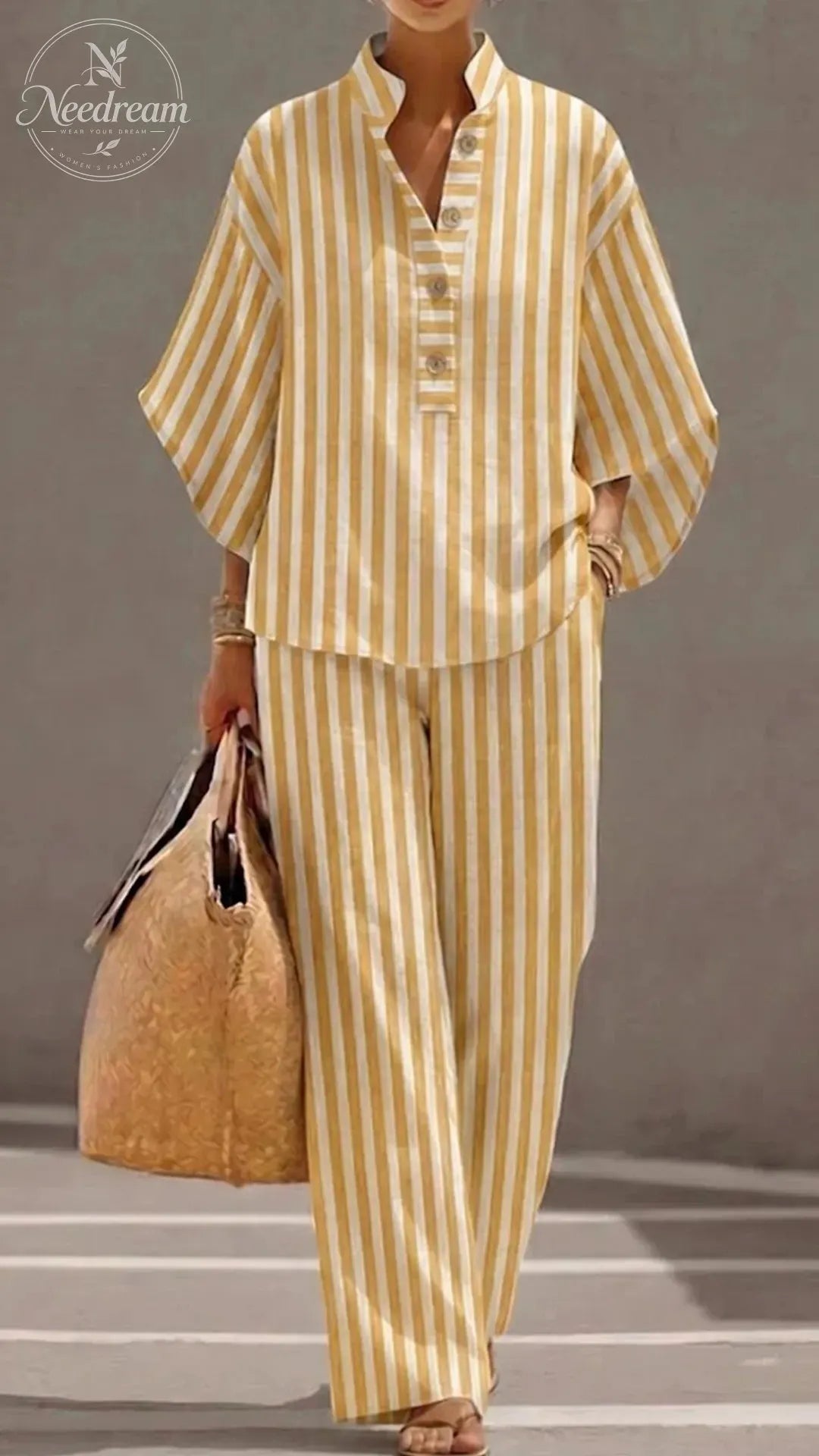 omen's Cotton-Linen Two-Piece Set