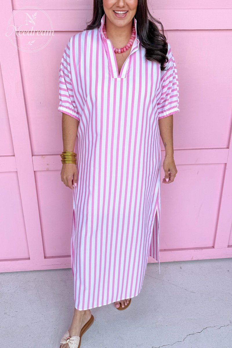 Blakely Dress - Pink Ten Stripe