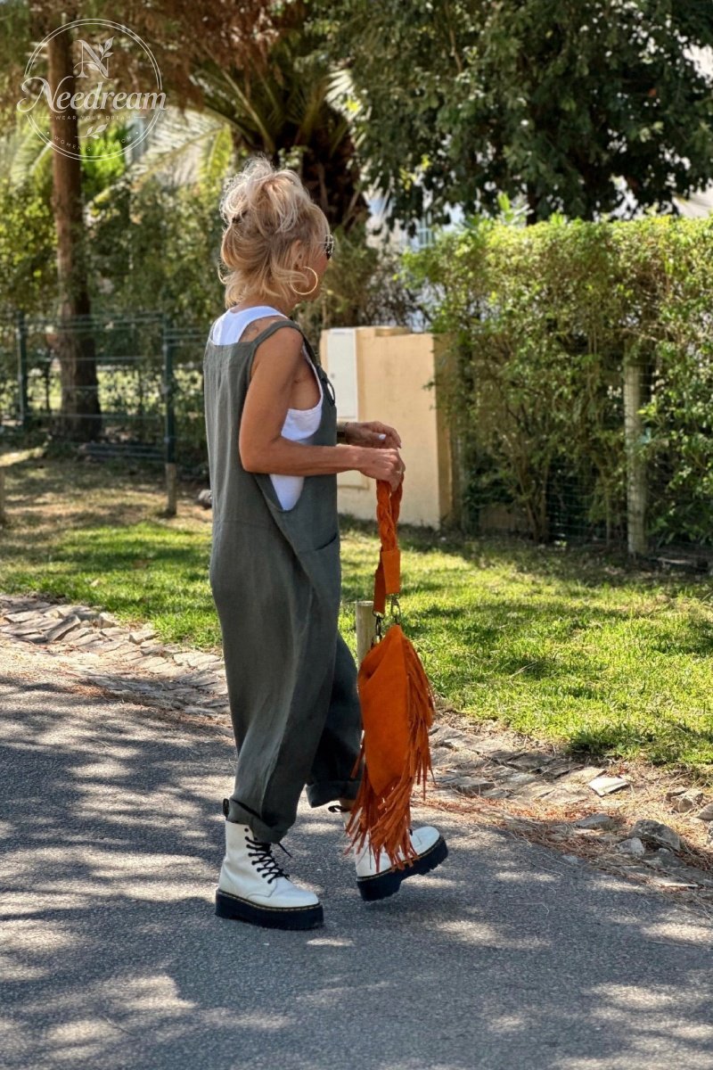 Linen Overalls With Pockets