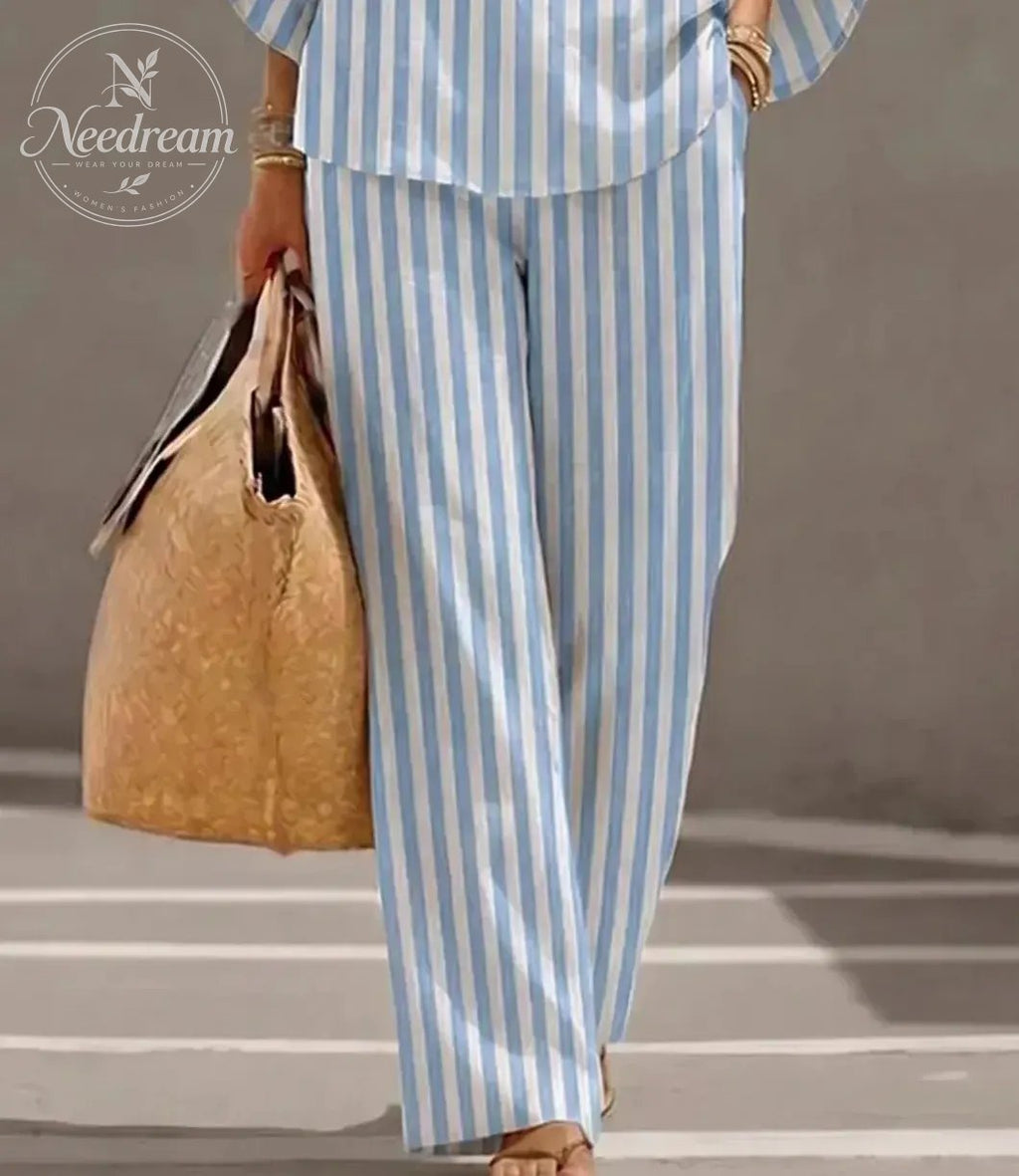 omen's Cotton-Linen Two-Piece Set