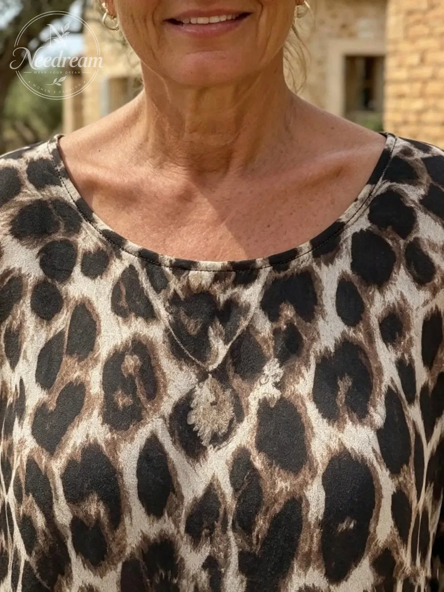 Women's Sheer Leopard Print Blouse