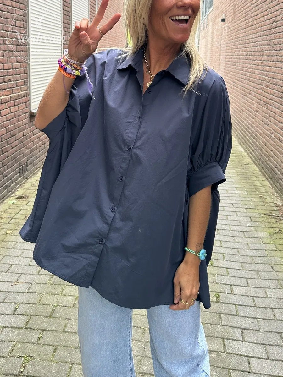 Elegant Balloon Sleeve Relaxed Fit Blouse