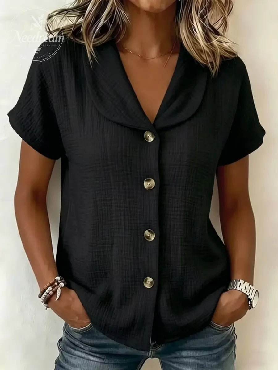 New Arrivals🔥 Women's Simple Button-decorated Cotton And Linen Shirt