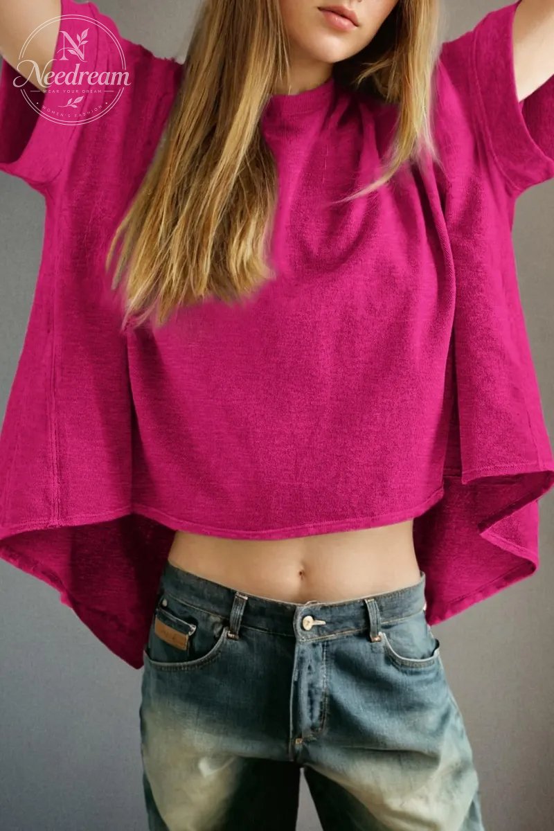 Womens Solid T Shirts for Women Loose Oversized Tops Basic Tee