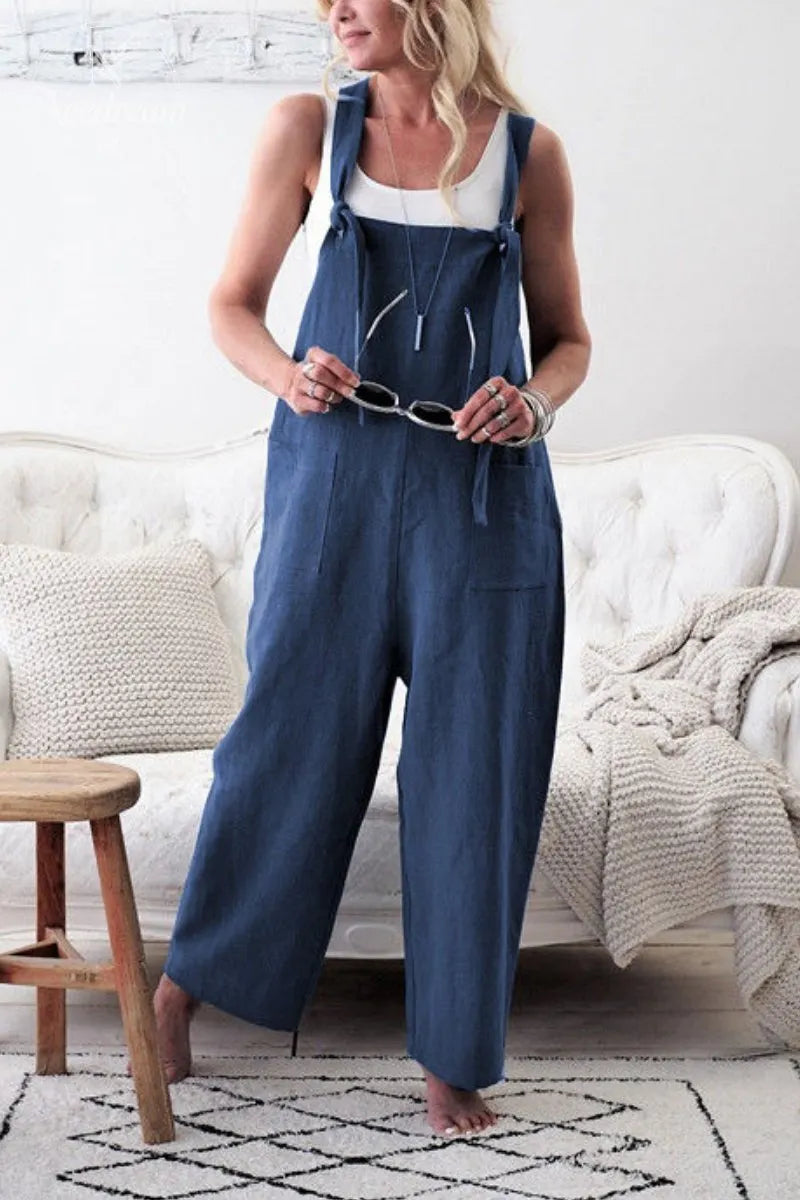 Linen Overalls With Pockets