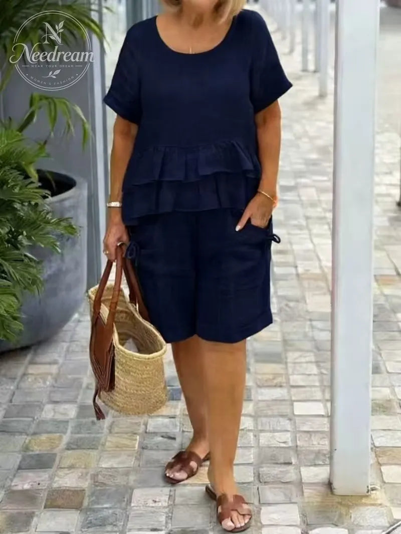Fallon Top And Shorts Casual Suit