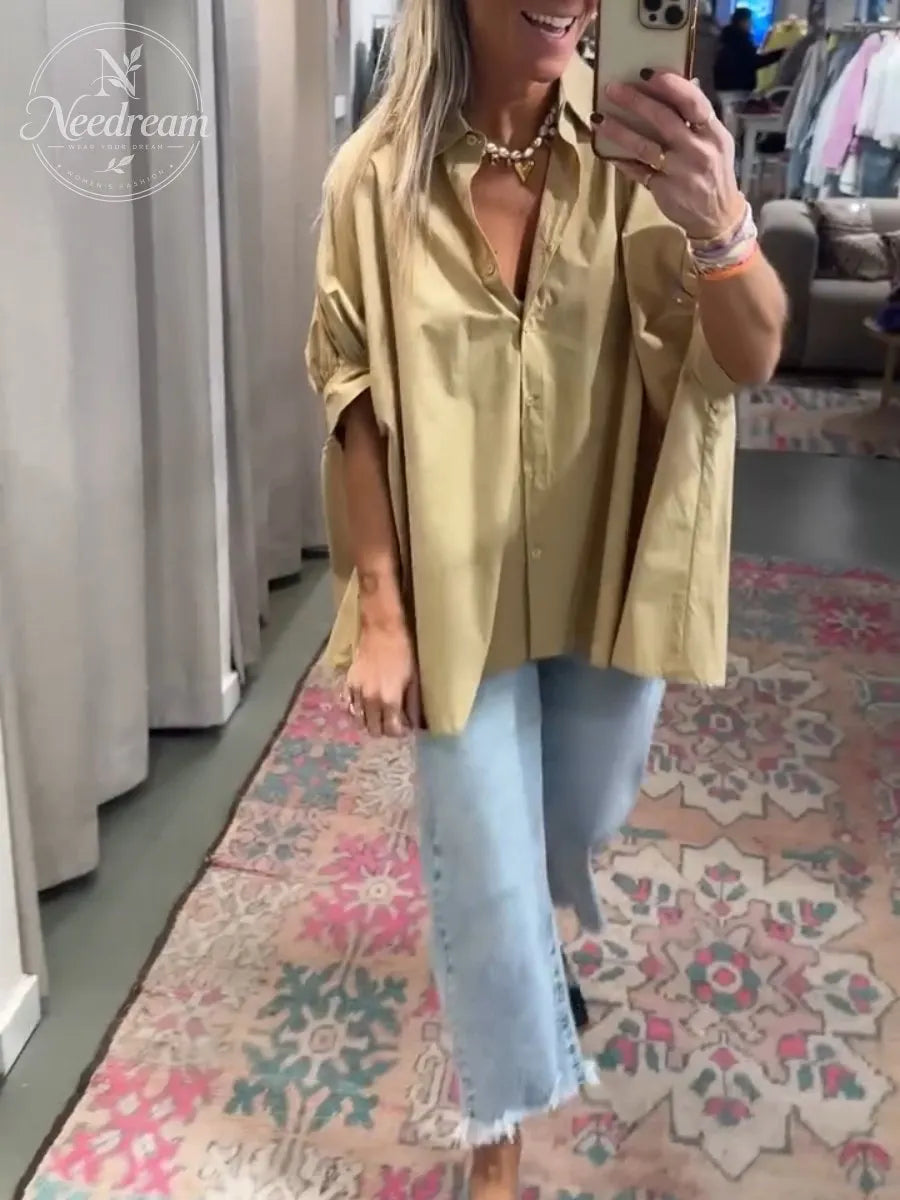 Elegant Balloon Sleeve Relaxed Fit Blouse