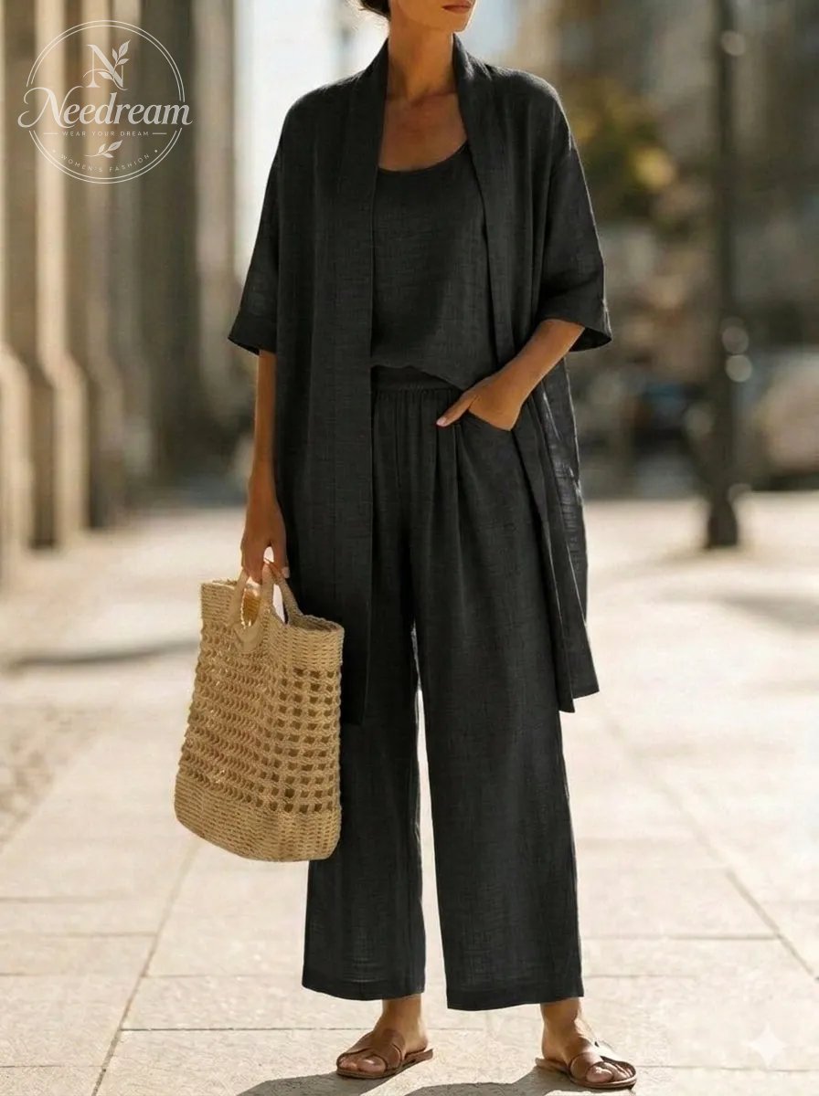 Lightweight Linen Three-Piece Set
