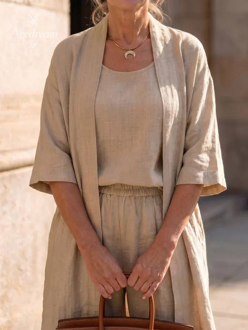 Lightweight Linen Three-Piece Set