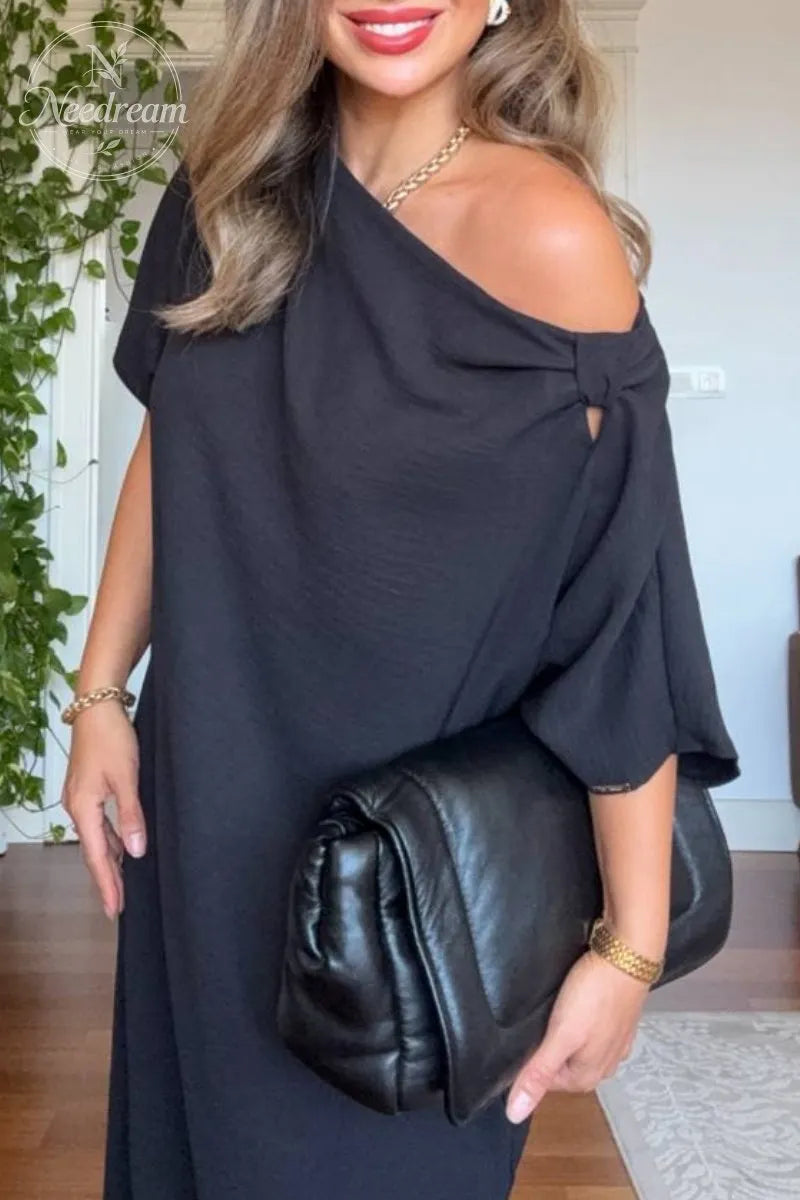 Asymmetrical One-Shoulder Long Dress
