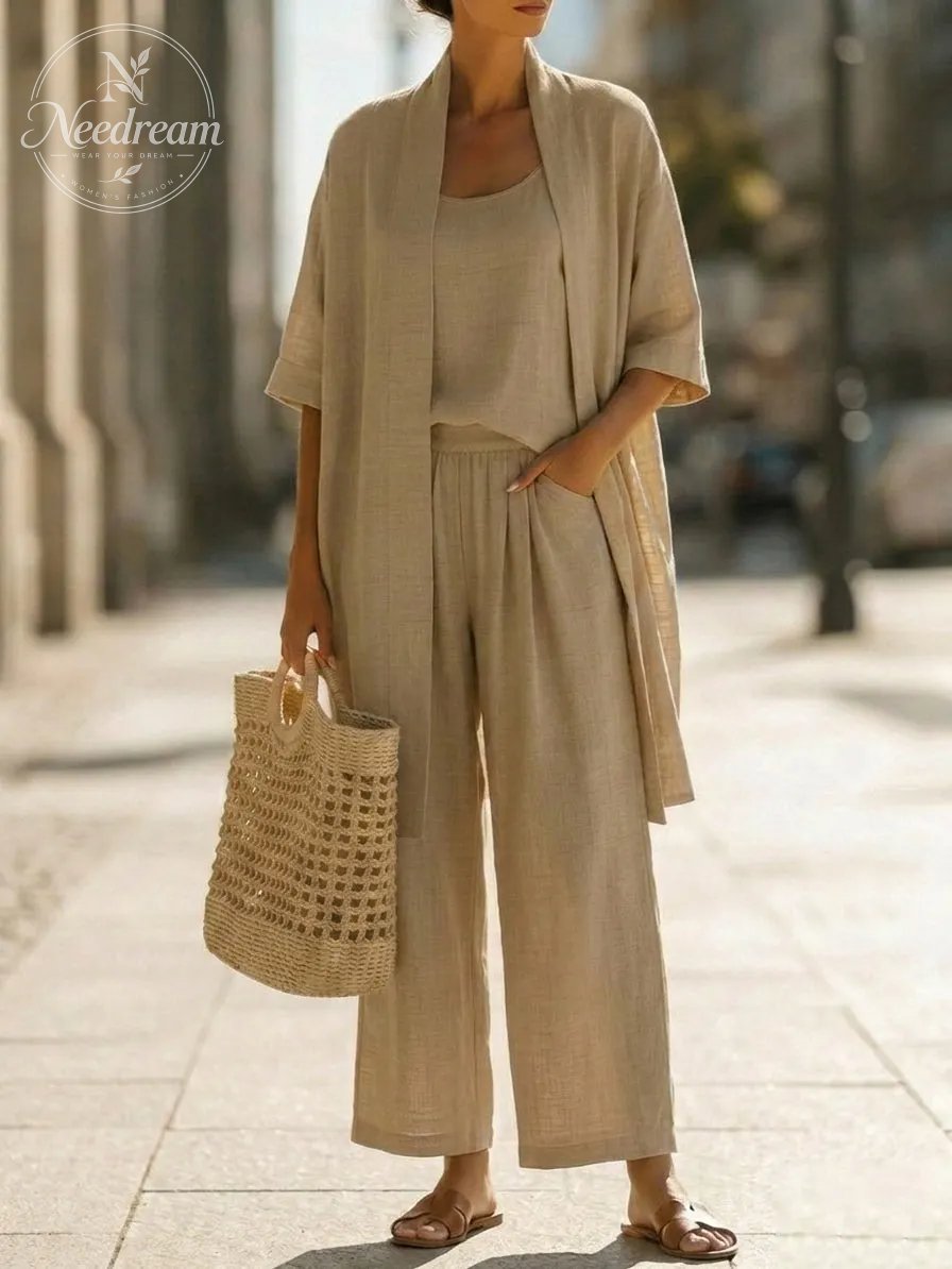 Lightweight Linen Three-Piece Set