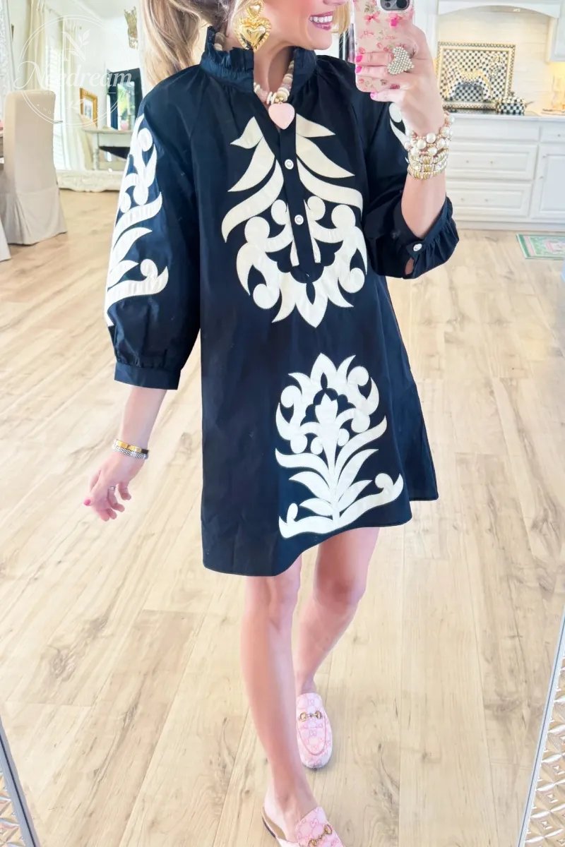 Contrast Printed Dress