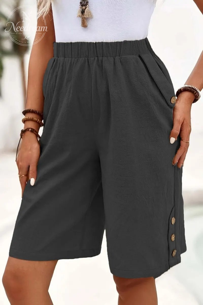 Elegant Solid Color Loose Pants