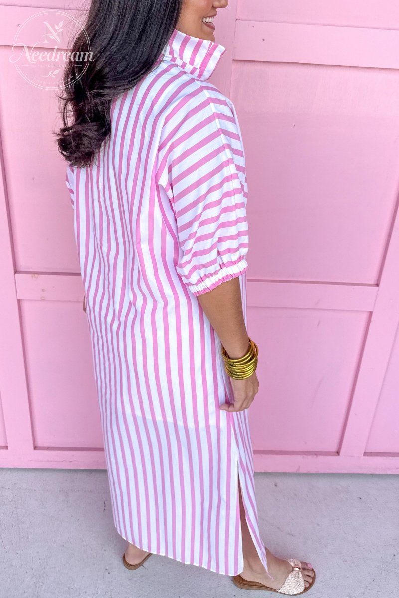 Blakely Dress - Pink Ten Stripe