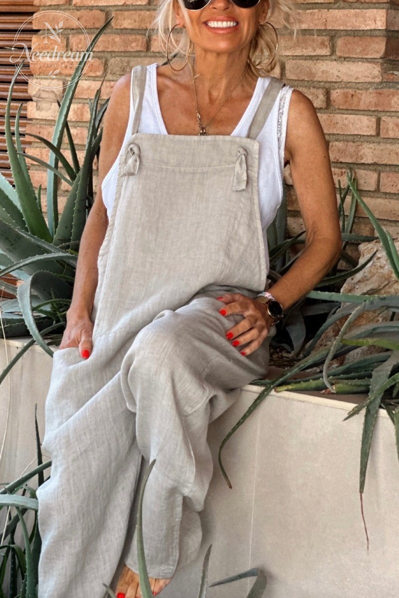 Linen Overalls With Pockets