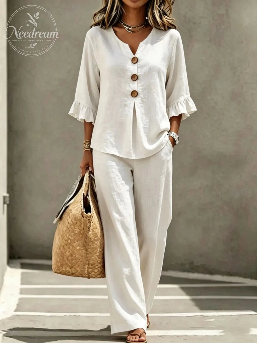 Isabelle Women's Casual Cotton Two-Piece Outfit