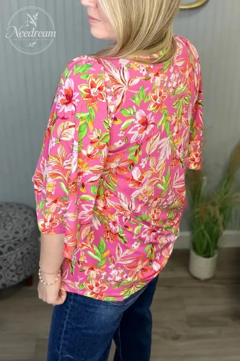 Slim-Fit Flowy Sleeve Top