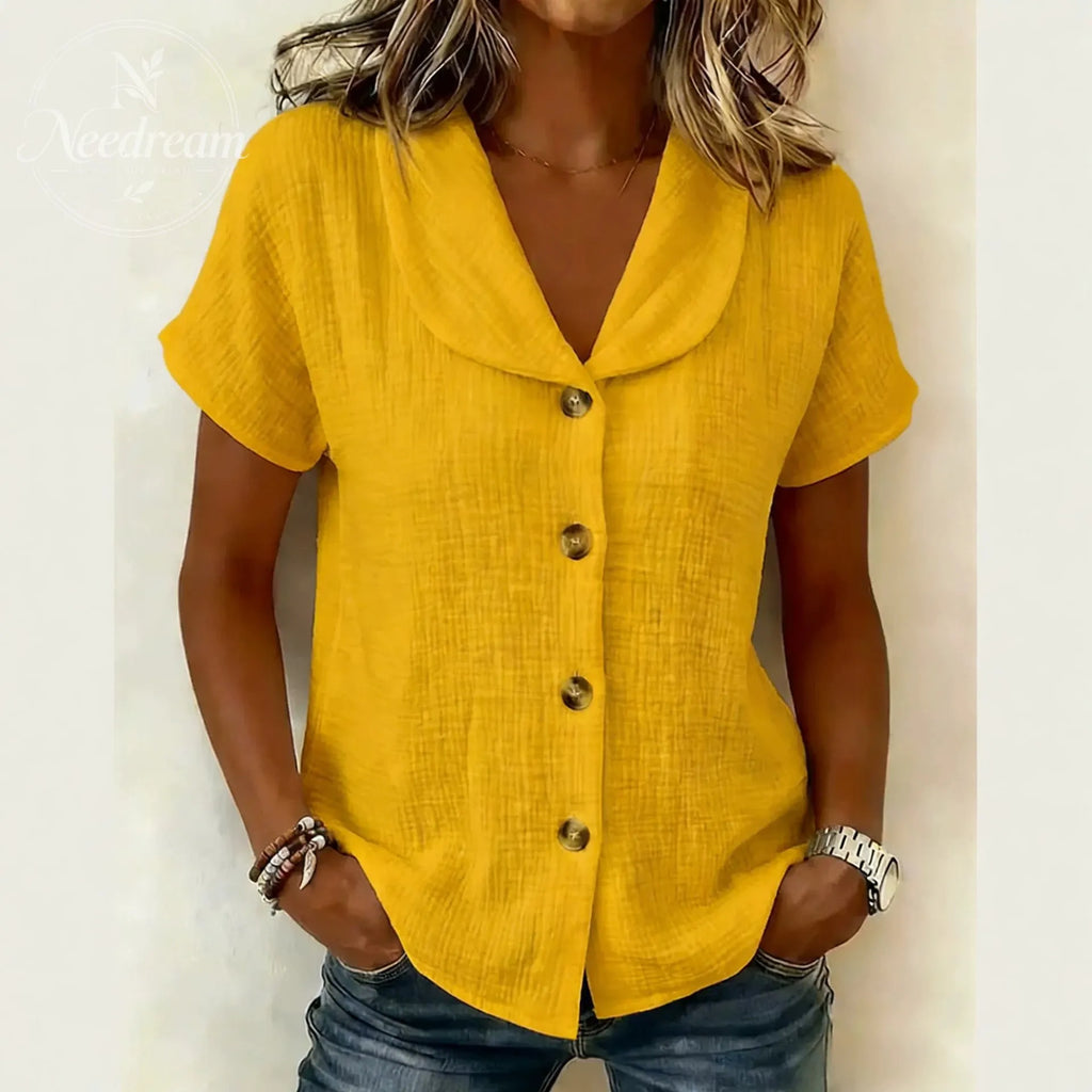 New Arrivals🔥 Women's Simple Button-decorated Cotton And Linen Shirt